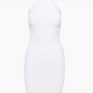 aritzia midi cross neck dress in white… size S